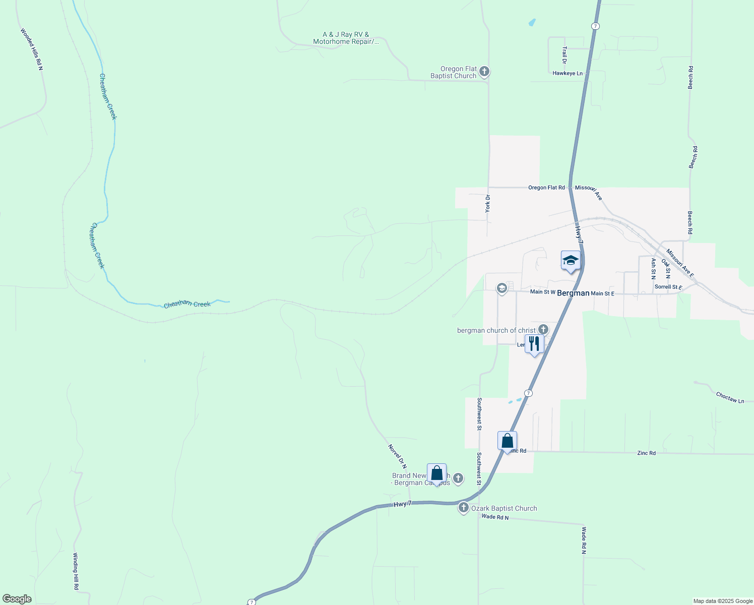 map of restaurants, bars, coffee shops, grocery stores, and more near 8510 Clyde Vaughn Road North in Harrison