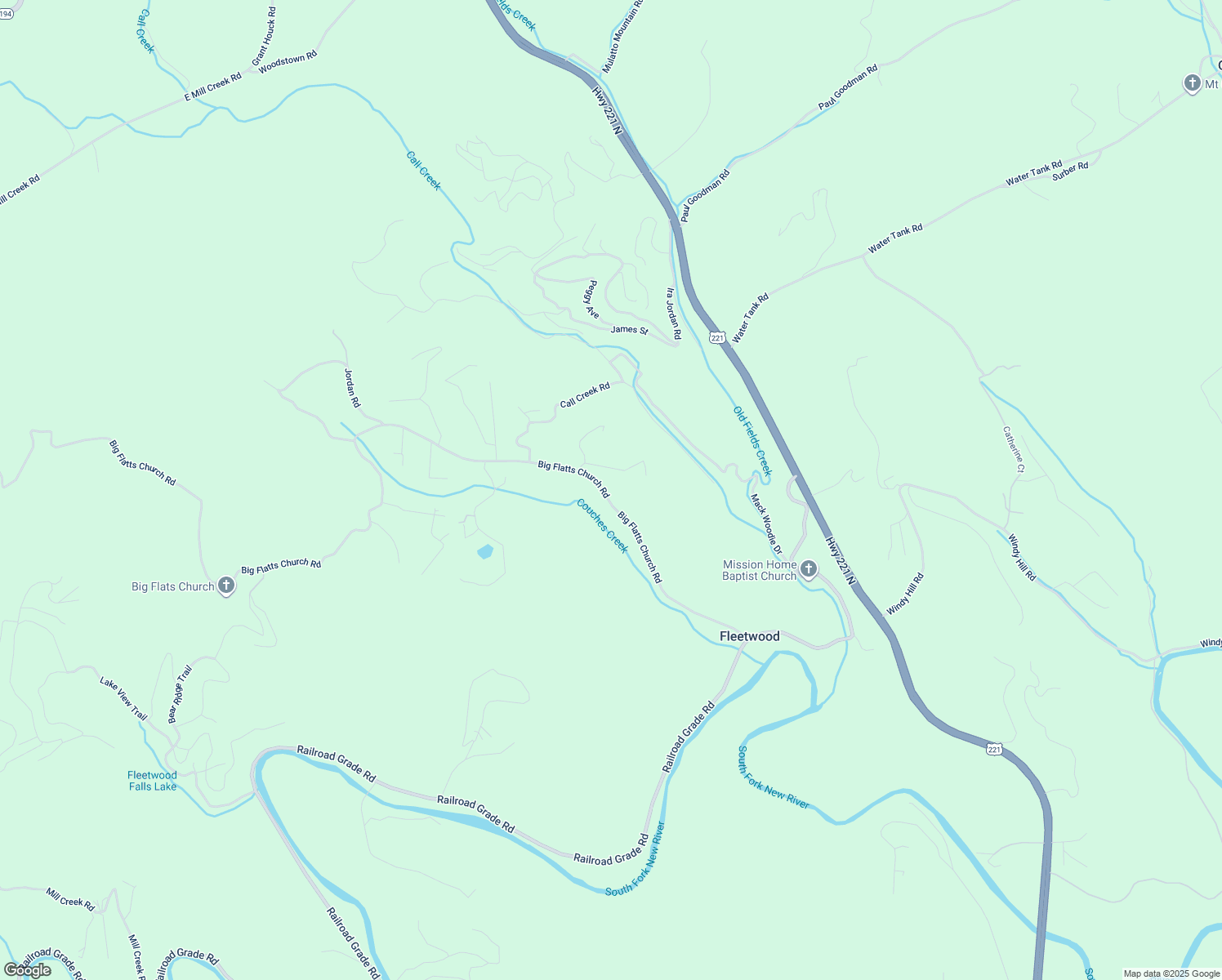 map of restaurants, bars, coffee shops, grocery stores, and more near 734 Big Flatts Church Road in Fleetwood