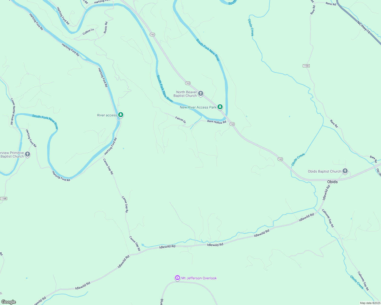 map of restaurants, bars, coffee shops, grocery stores, and more near 179 West Bare Hollow Road in West Jefferson
