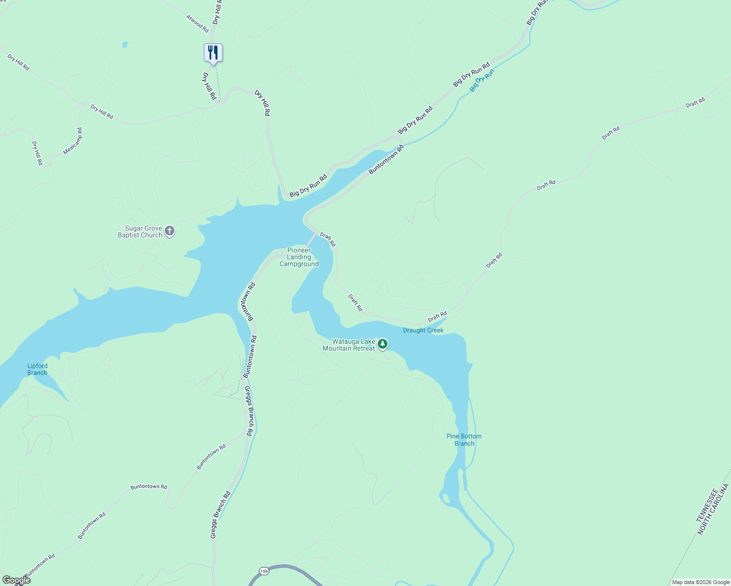 map of restaurants, bars, coffee shops, grocery stores, and more near 3140 Draft Rd in Butler