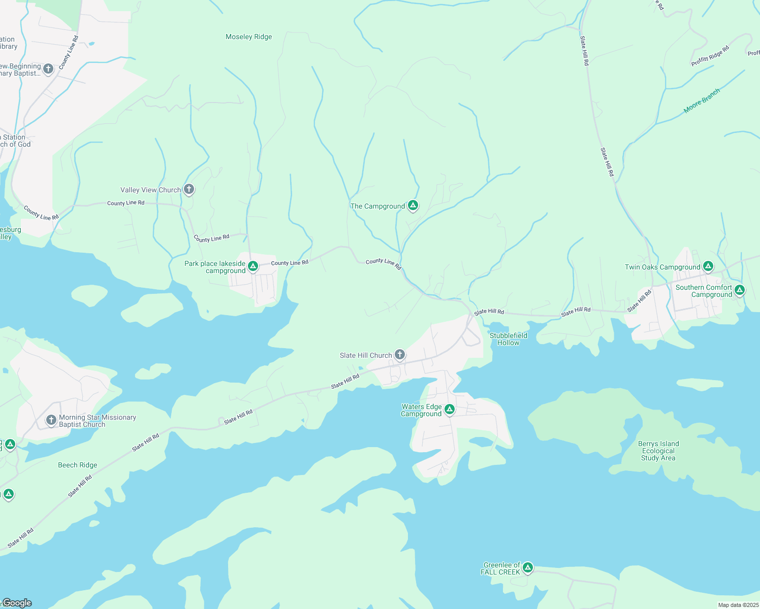 map of restaurants, bars, coffee shops, grocery stores, and more near 371 County Line Road in Mooresburg