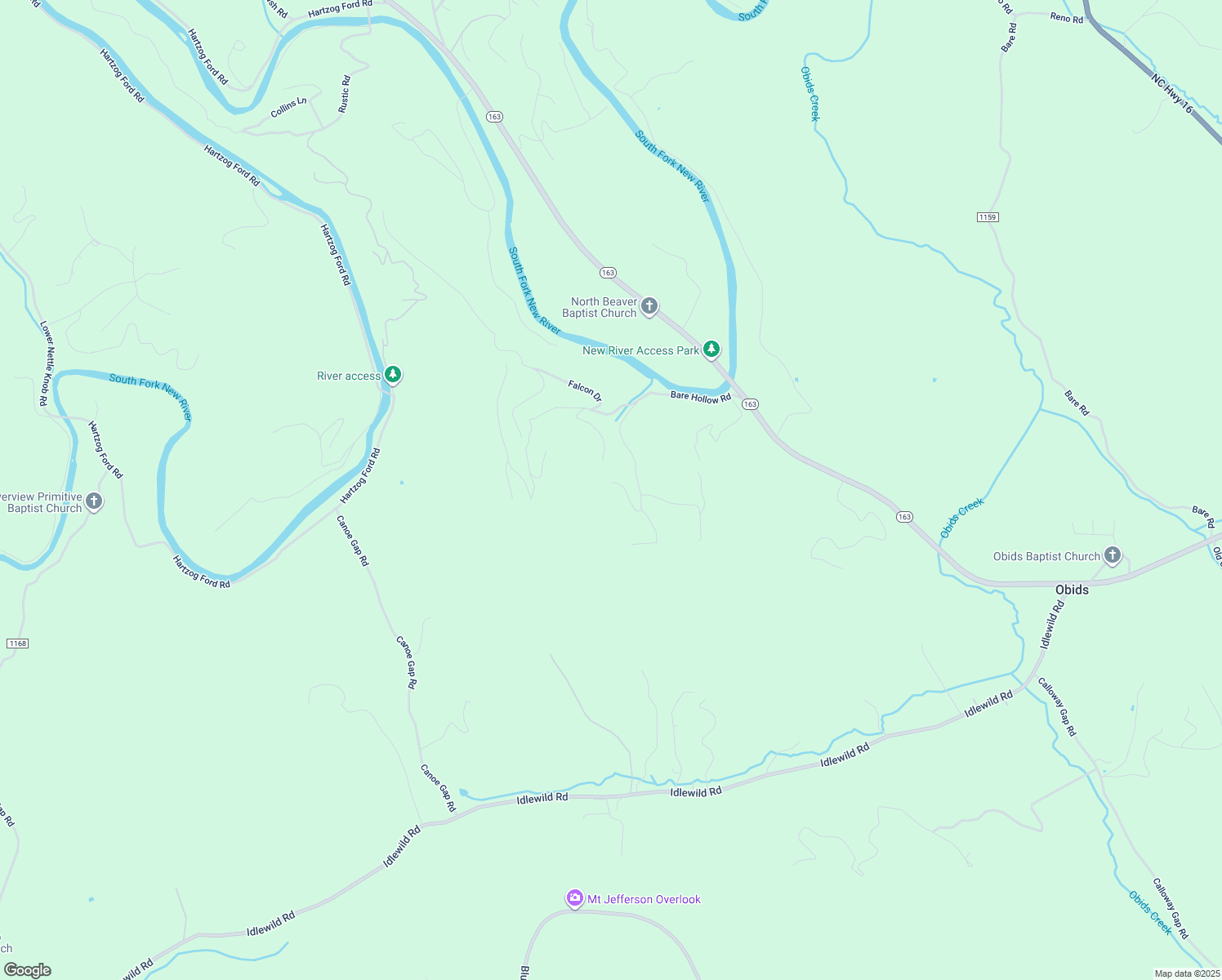 map of restaurants, bars, coffee shops, grocery stores, and more near 267 West Bare Hollow Road in West Jefferson