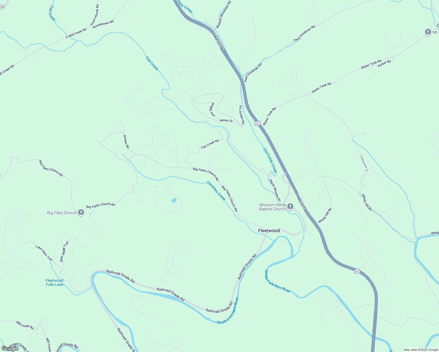 map of restaurants, bars, coffee shops, grocery stores, and more near 734 Big Flatts Church Road in Fleetwood