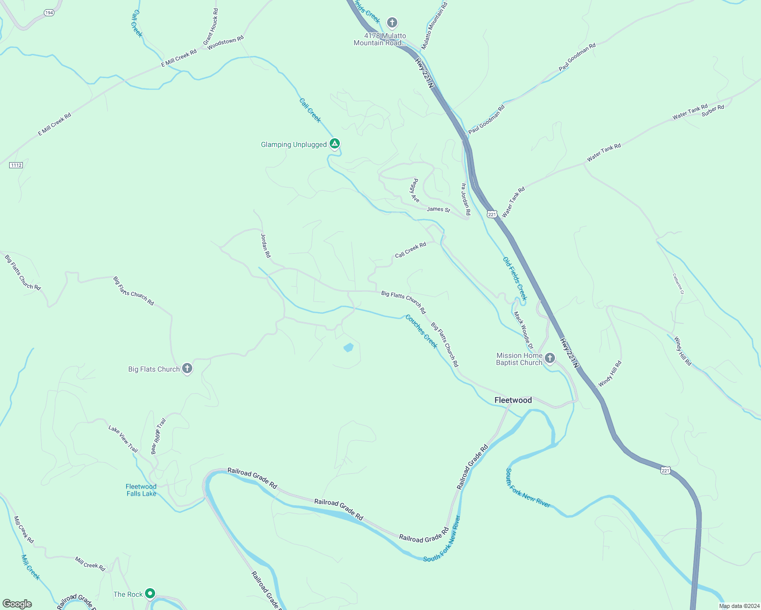 map of restaurants, bars, coffee shops, grocery stores, and more near 993 Big Flatts Church Road in Fleetwood