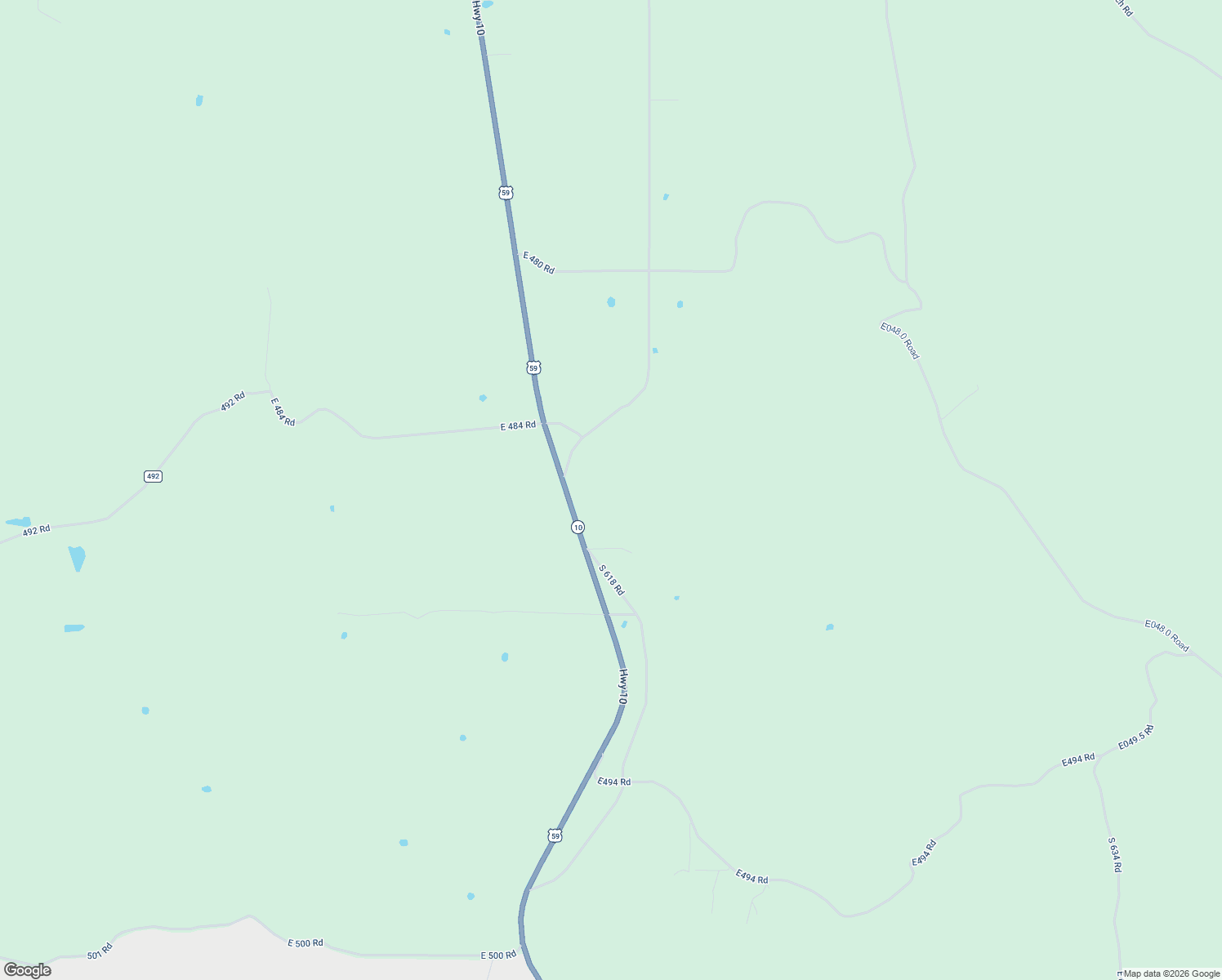 map of restaurants, bars, coffee shops, grocery stores, and more near 48533 South 620 Road in Jay