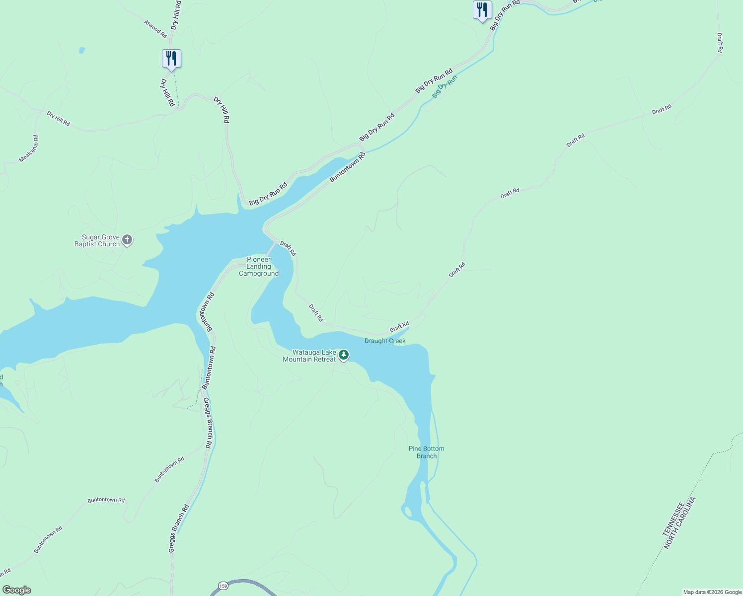 map of restaurants, bars, coffee shops, grocery stores, and more near 410 Hickory Hills Lane in Butler