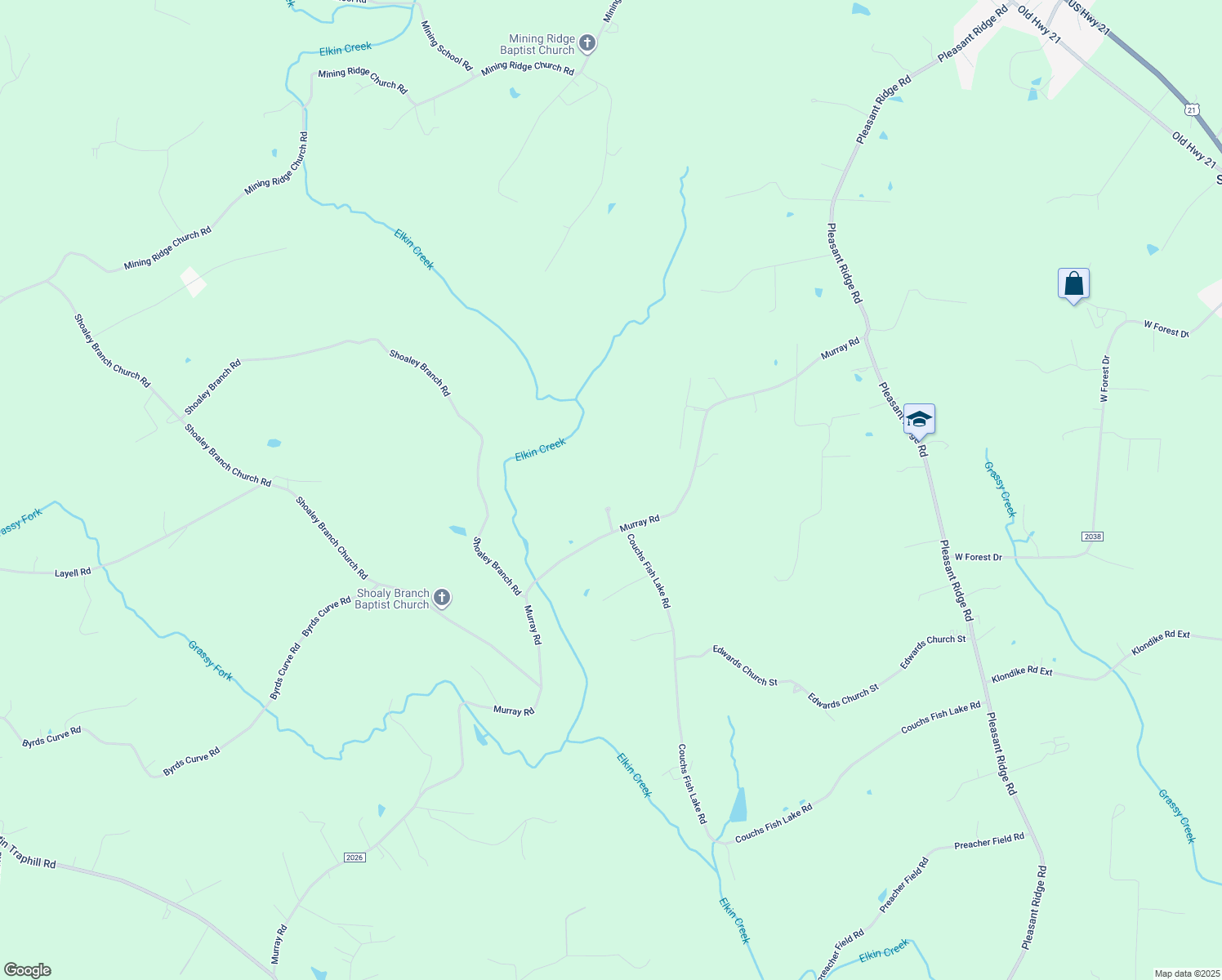 map of restaurants, bars, coffee shops, grocery stores, and more near 2085 Murray Road in State Road