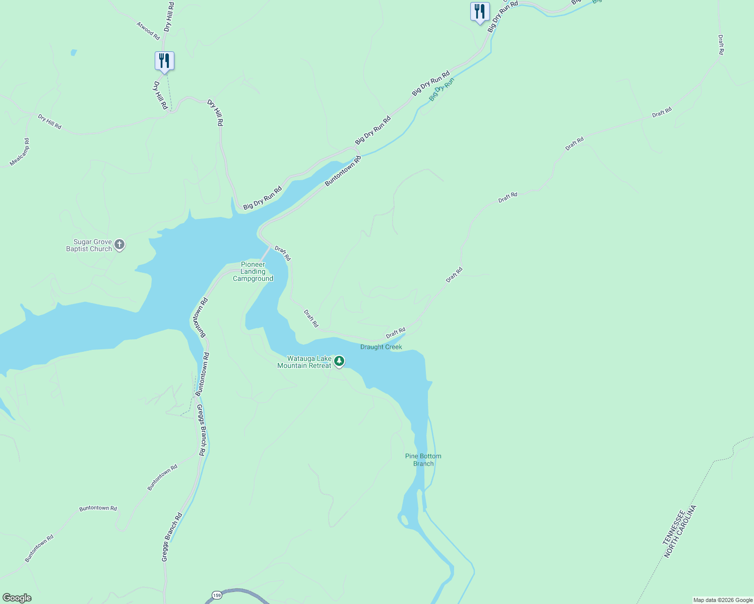 map of restaurants, bars, coffee shops, grocery stores, and more near 410 Hickory Hills Lane in Butler