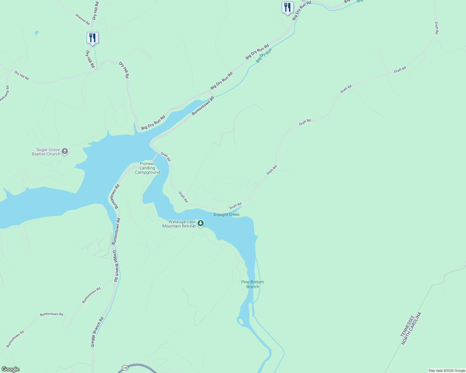 map of restaurants, bars, coffee shops, grocery stores, and more near 410 Hickory Hills Lane in Butler