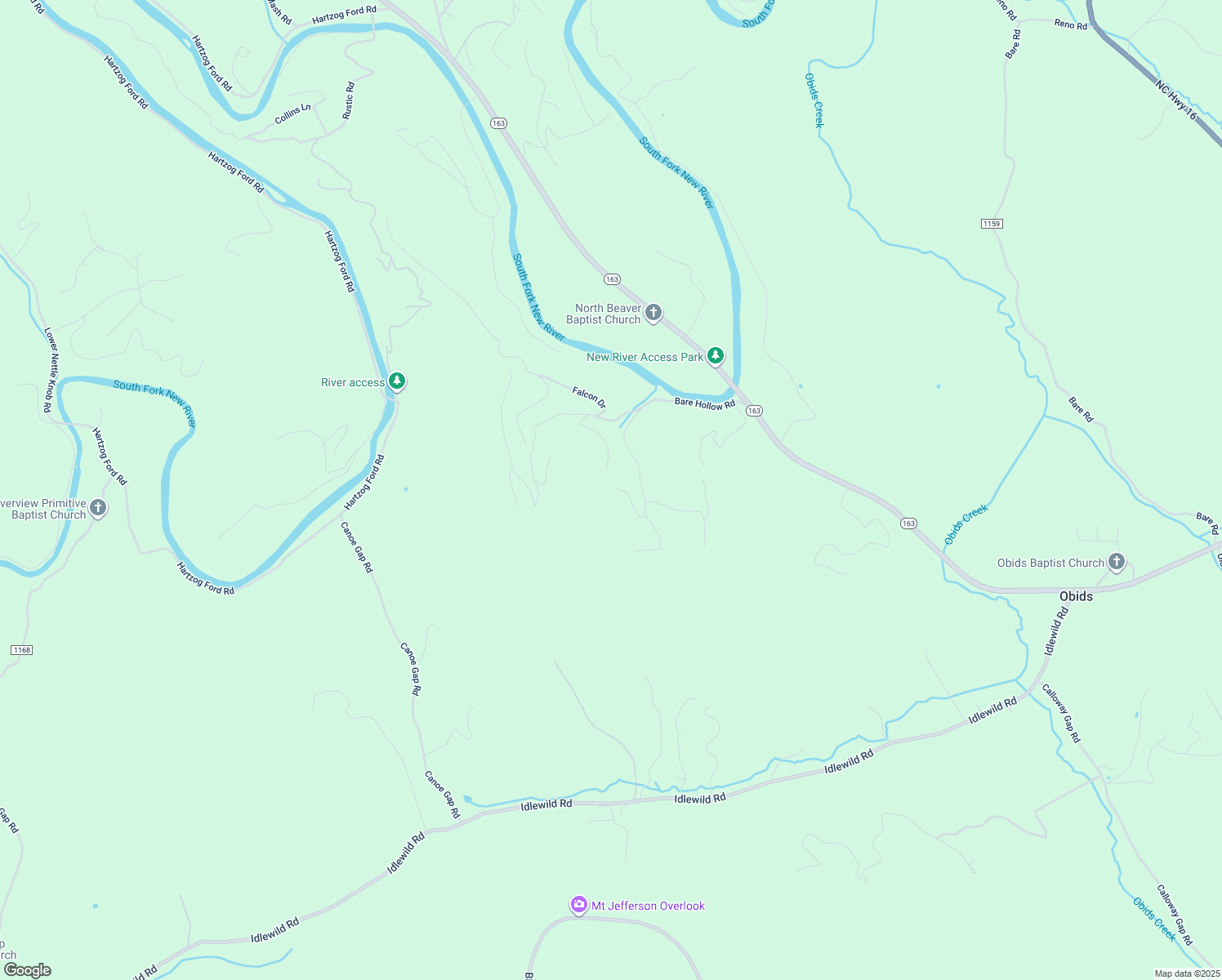 map of restaurants, bars, coffee shops, grocery stores, and more near 267 West Bare Hollow Road in West Jefferson