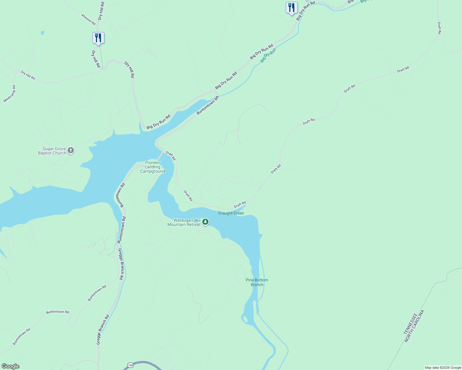 map of restaurants, bars, coffee shops, grocery stores, and more near 410 Hickory Hills Lane in Butler