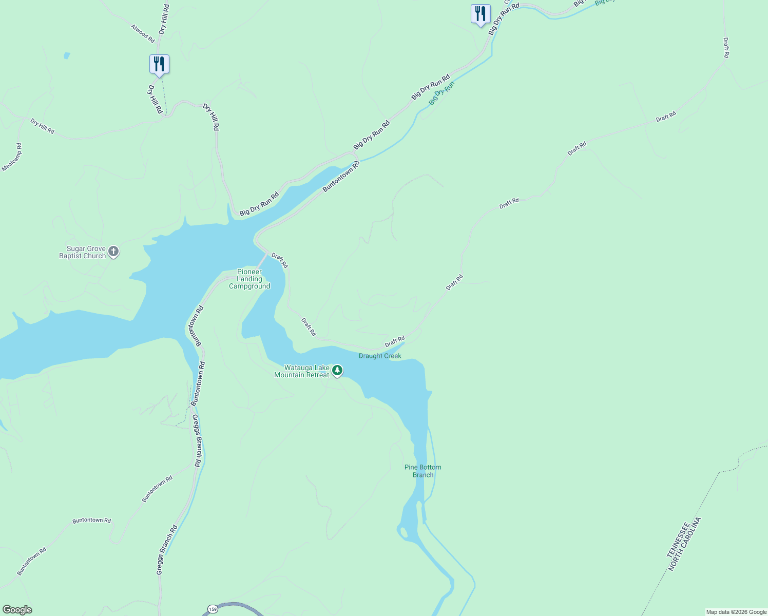 map of restaurants, bars, coffee shops, grocery stores, and more near 410 Hickory Hills Lane in Butler