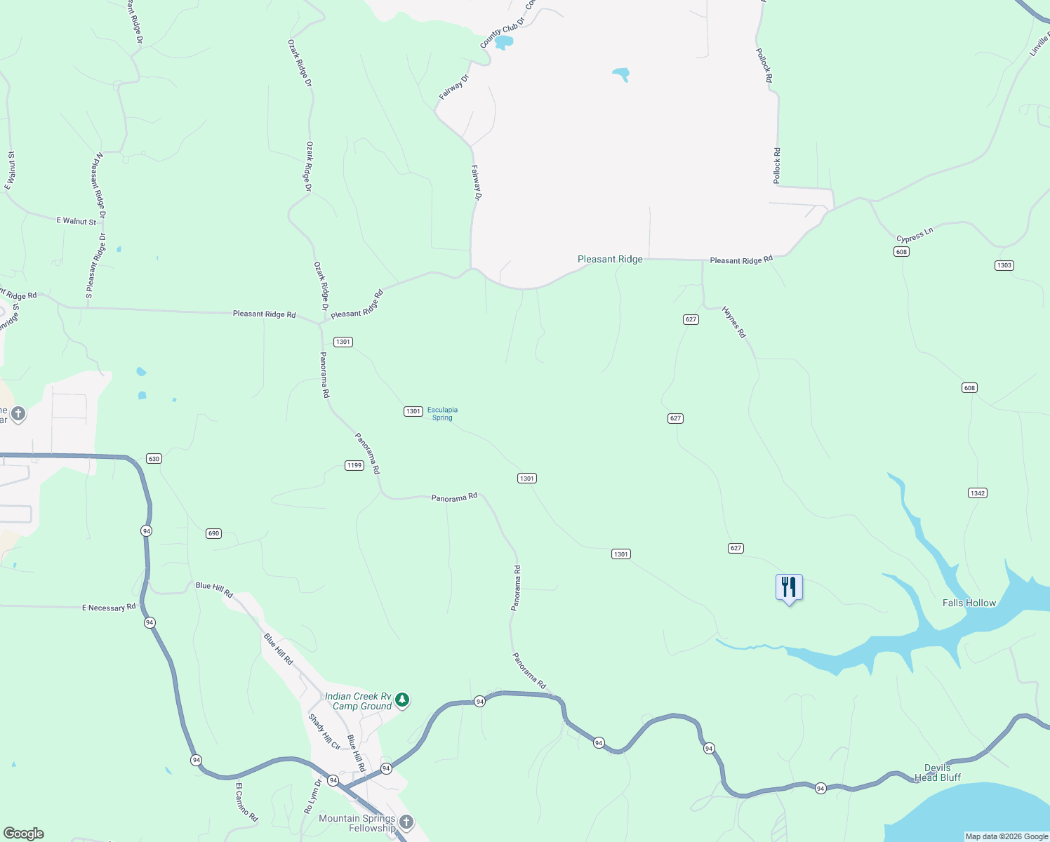 map of restaurants, bars, coffee shops, grocery stores, and more near 14222 Esculapia Hollow Road in Rogers