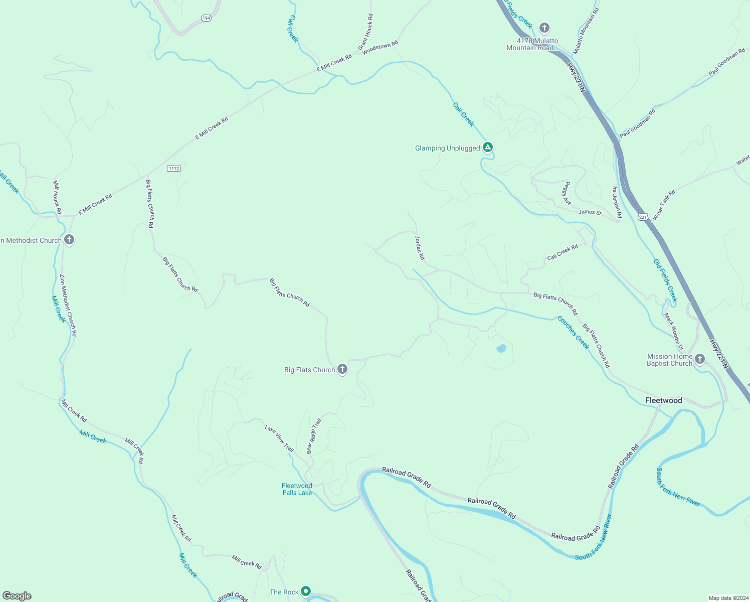 map of restaurants, bars, coffee shops, grocery stores, and more near 1690 Big Flatts Church Road in Fleetwood