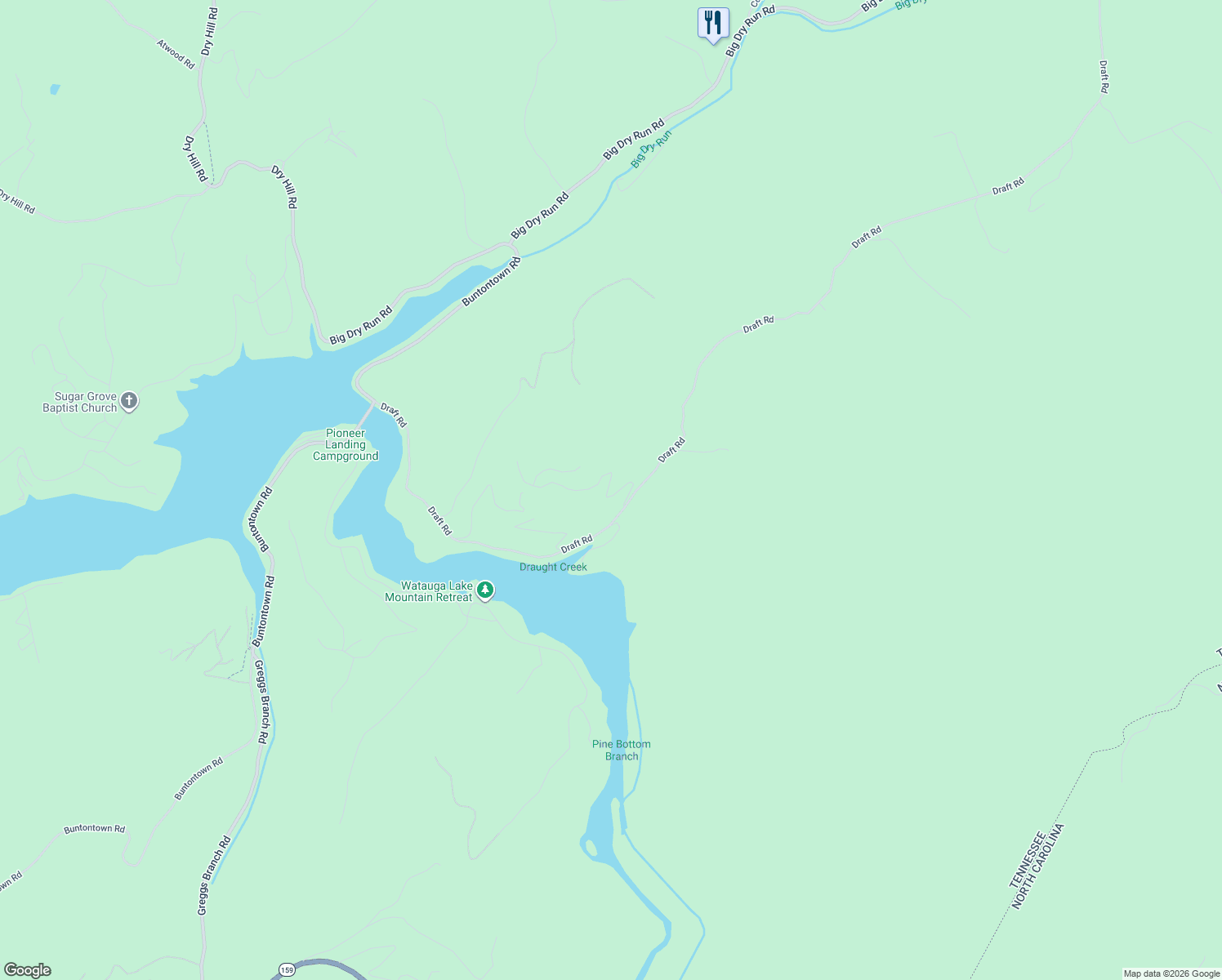 map of restaurants, bars, coffee shops, grocery stores, and more near 290 Lakeridge Drive in Butler