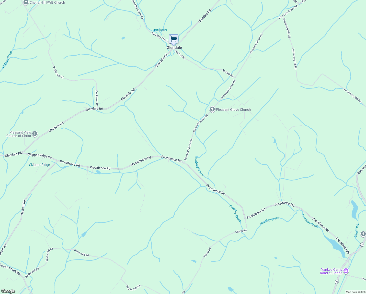 map of restaurants, bars, coffee shops, grocery stores, and more near 800 Pleasant Grove Road in Limestone