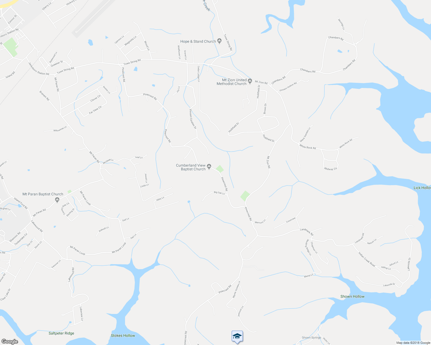 map of restaurants, bars, coffee shops, grocery stores, and more near 826 Pinecrest Road in Jacksboro