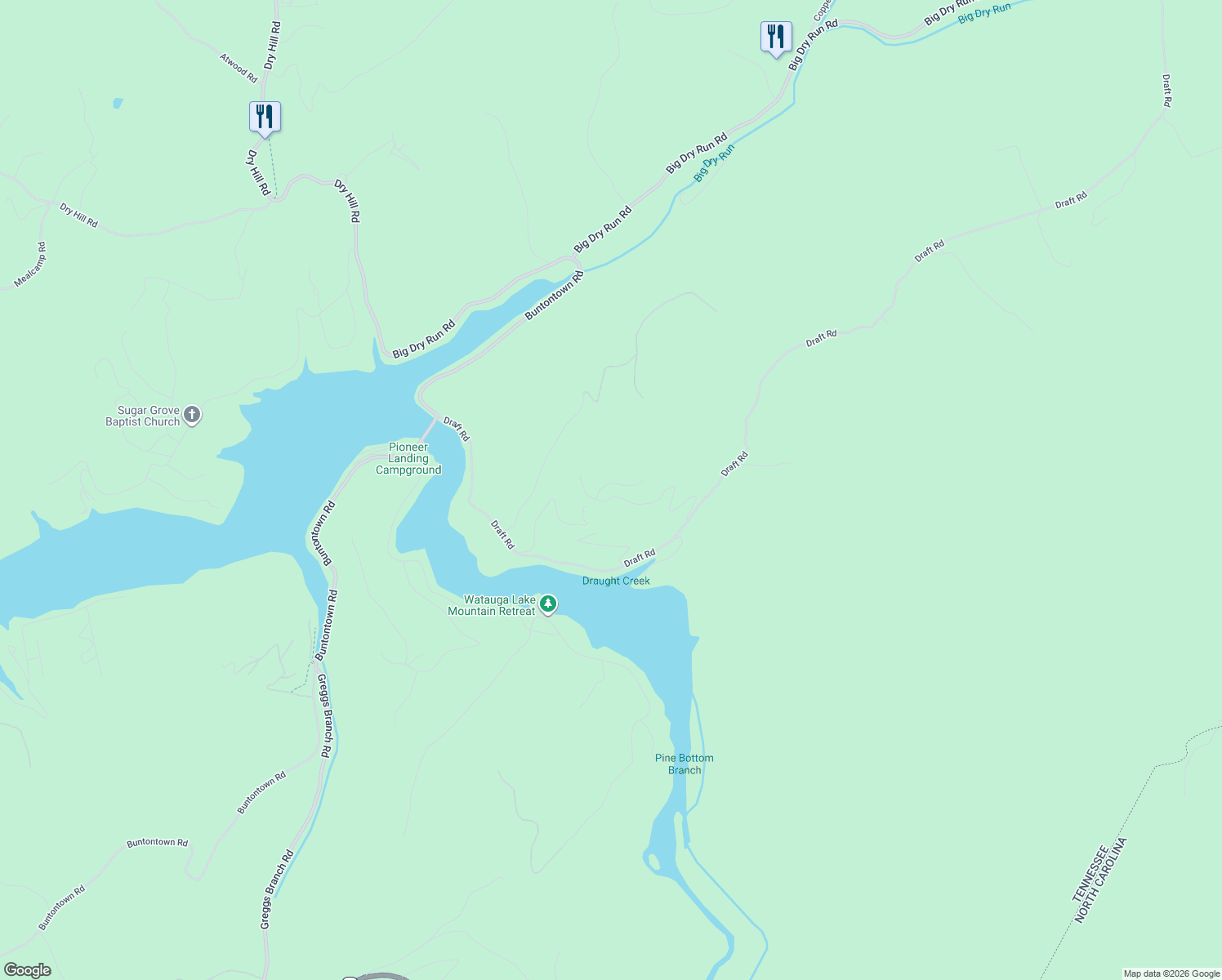 map of restaurants, bars, coffee shops, grocery stores, and more near 410 Hickory Hills Lane in Butler