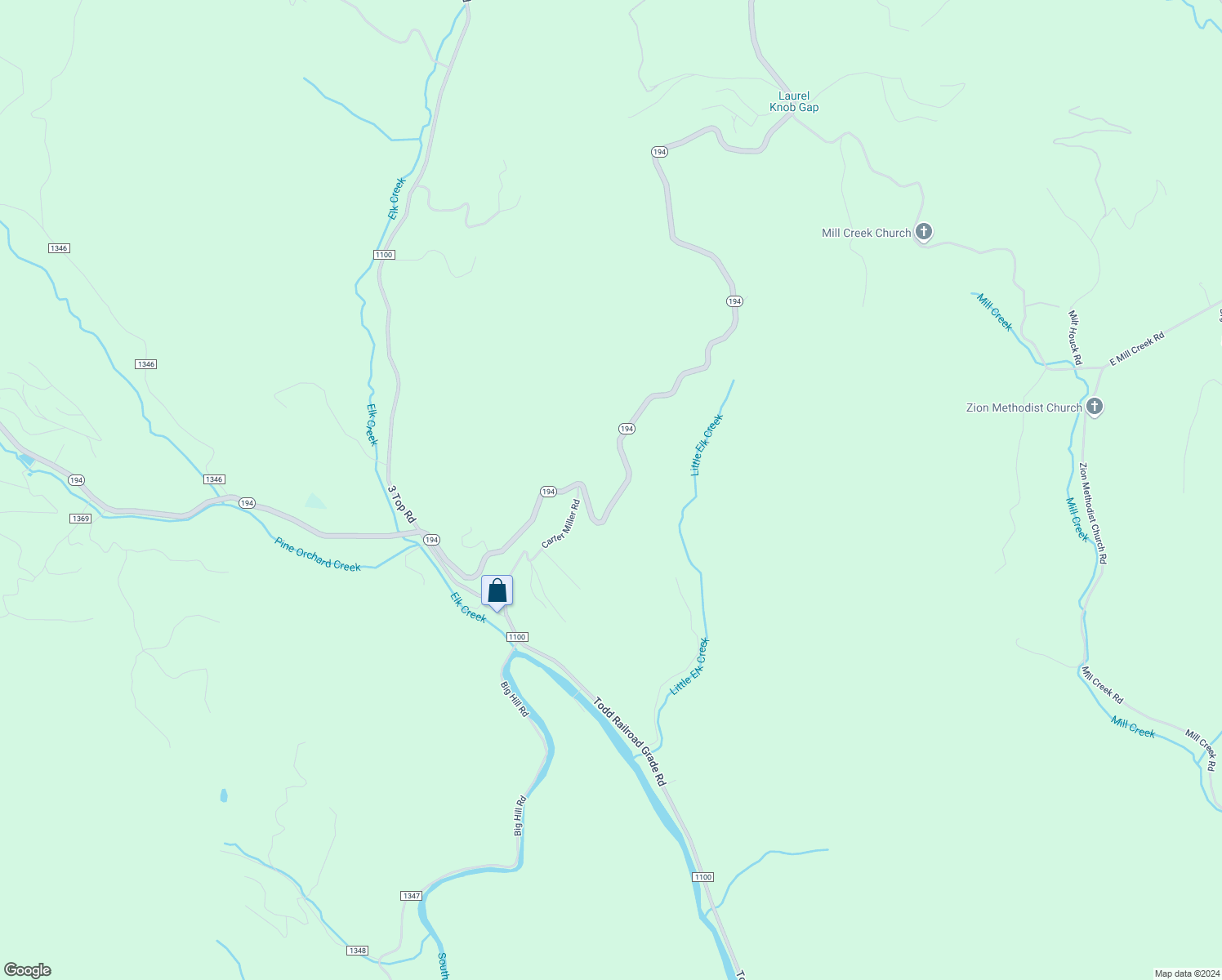 map of restaurants, bars, coffee shops, grocery stores, and more near 7170 North Carolina 194 in Todd