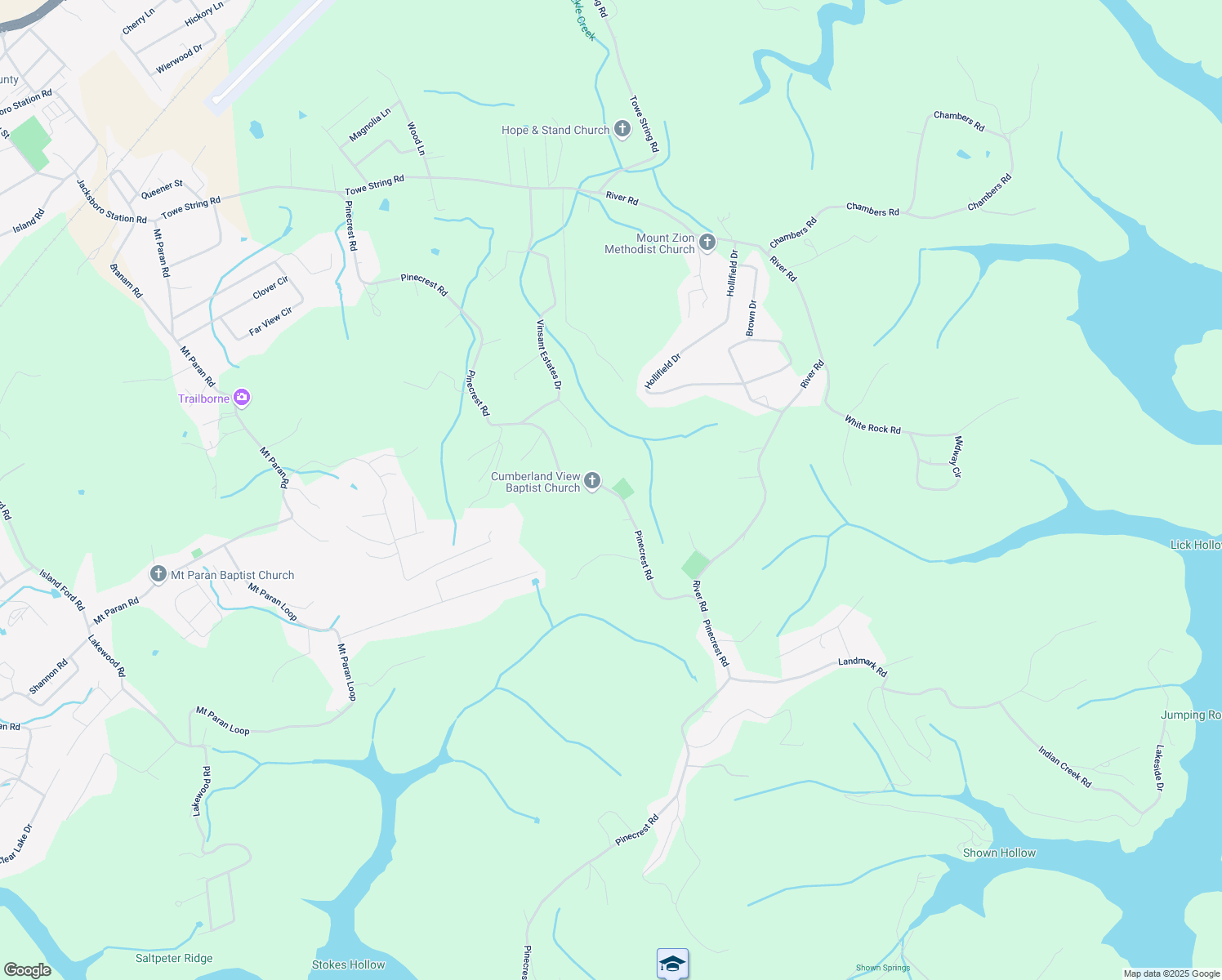 map of restaurants, bars, coffee shops, grocery stores, and more near 826 Pinecrest Road in Jacksboro