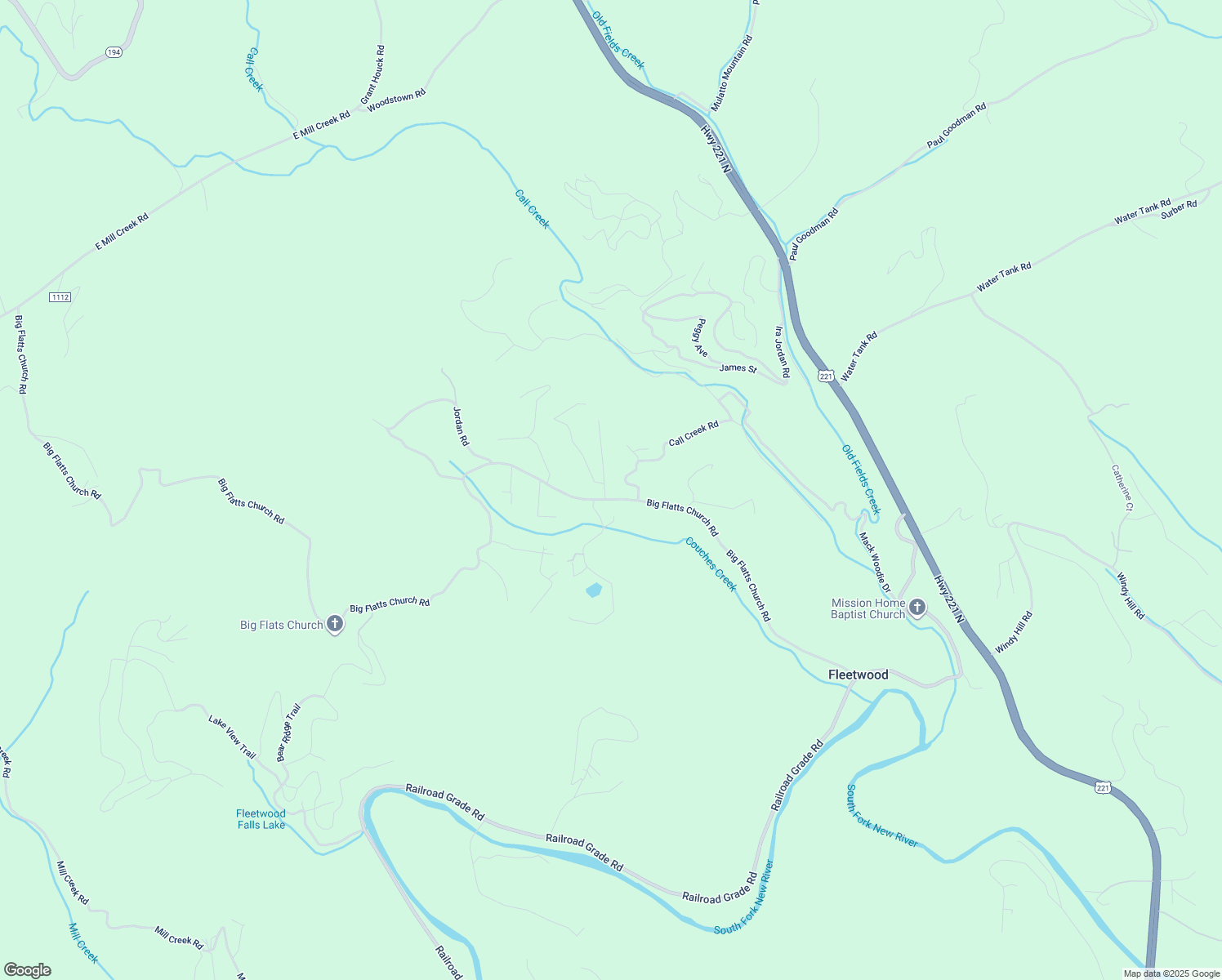 map of restaurants, bars, coffee shops, grocery stores, and more near 1076 Big Flatts Church Road in Fleetwood