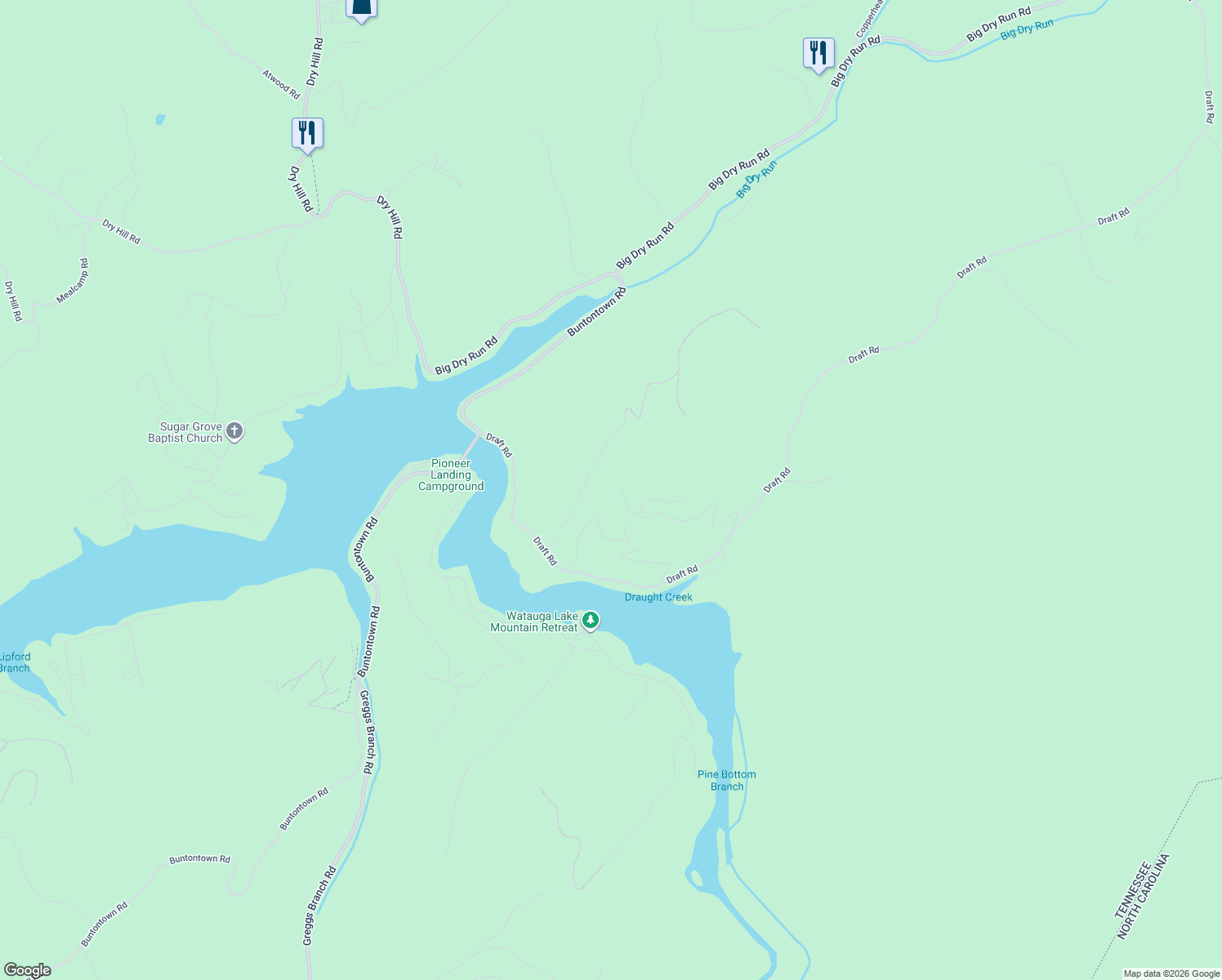 map of restaurants, bars, coffee shops, grocery stores, and more near High Country Road in Butler