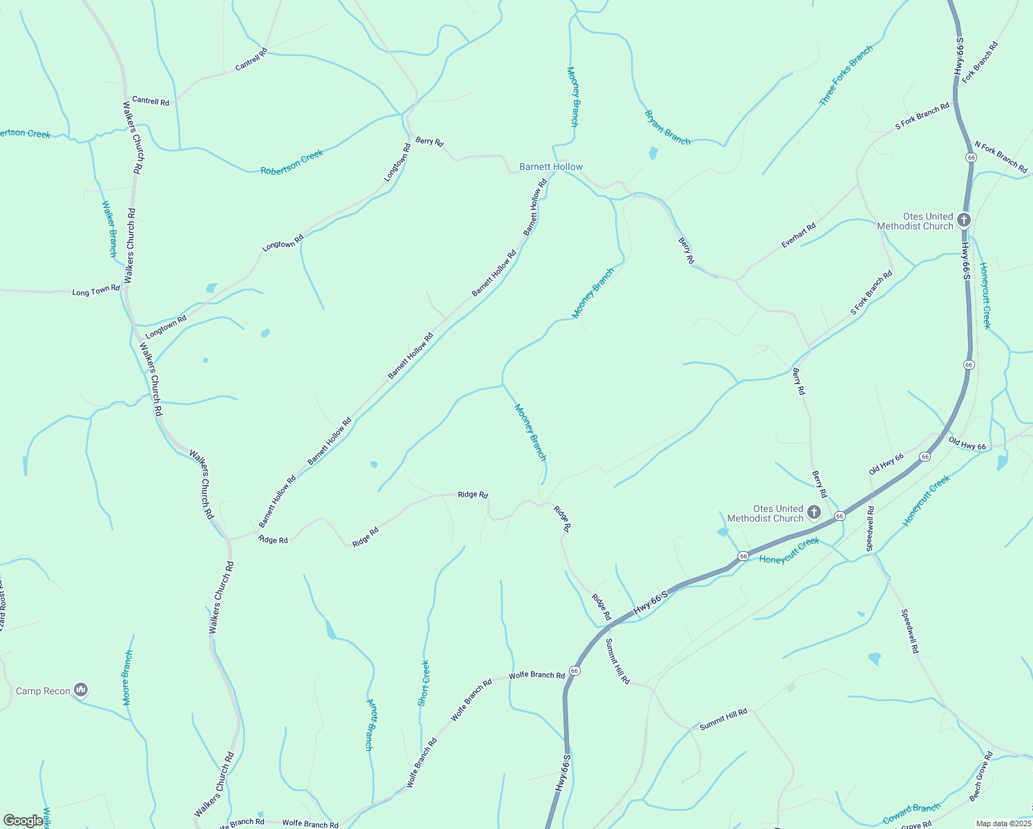 map of restaurants, bars, coffee shops, grocery stores, and more near Vh Berry Road in Bulls Gap