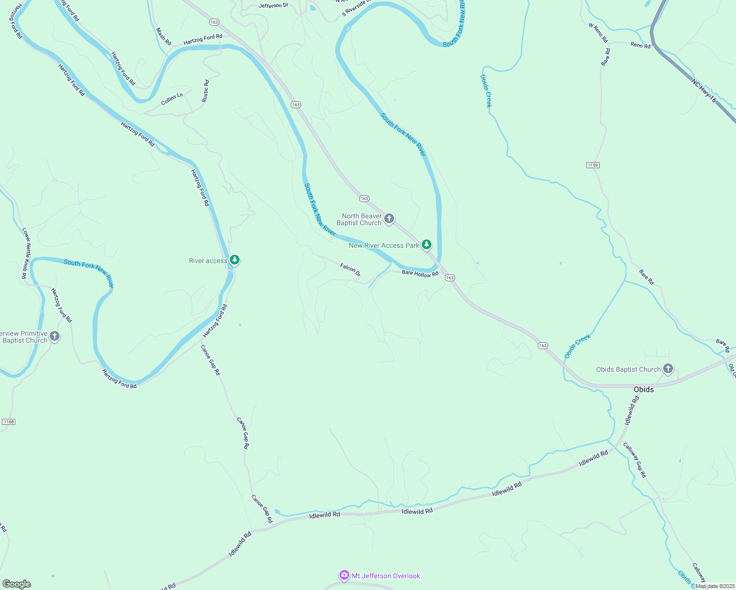 map of restaurants, bars, coffee shops, grocery stores, and more near 257 Blue Jay Drive in West Jefferson