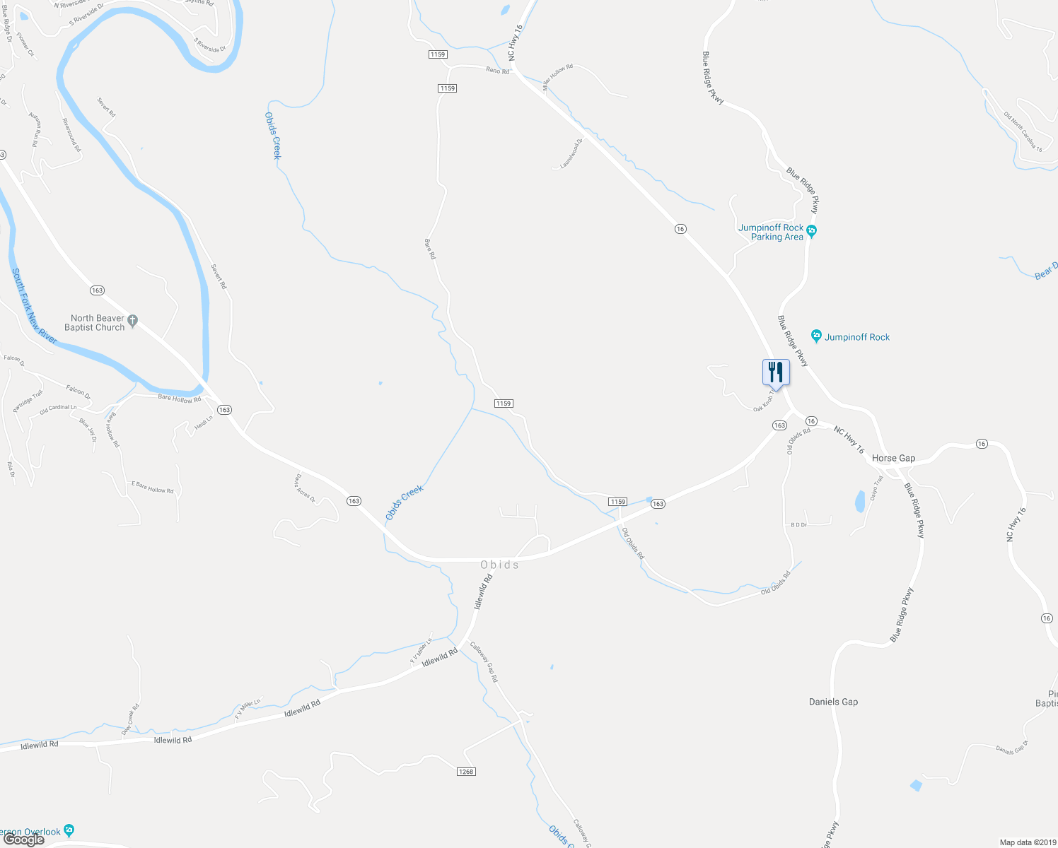 map of restaurants, bars, coffee shops, grocery stores, and more near 1451 Bare Road in West Jefferson