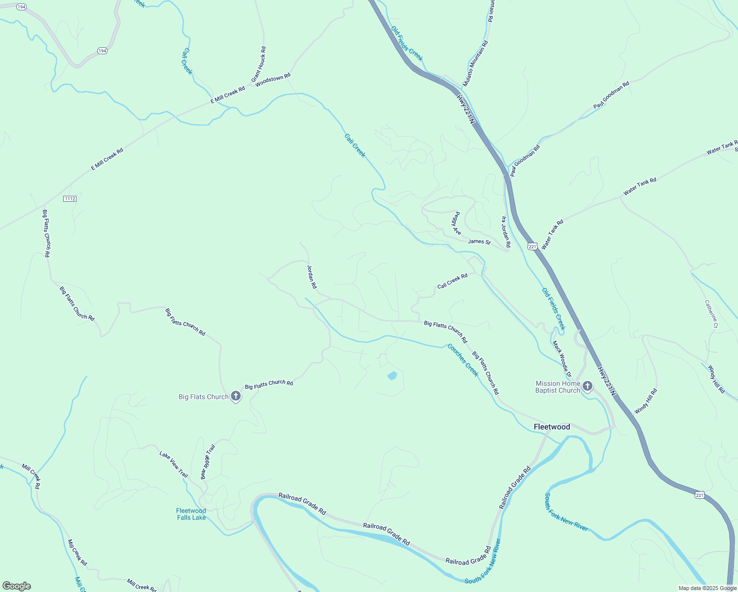 map of restaurants, bars, coffee shops, grocery stores, and more near 184 Big Flats Moretz Road in Fleetwood