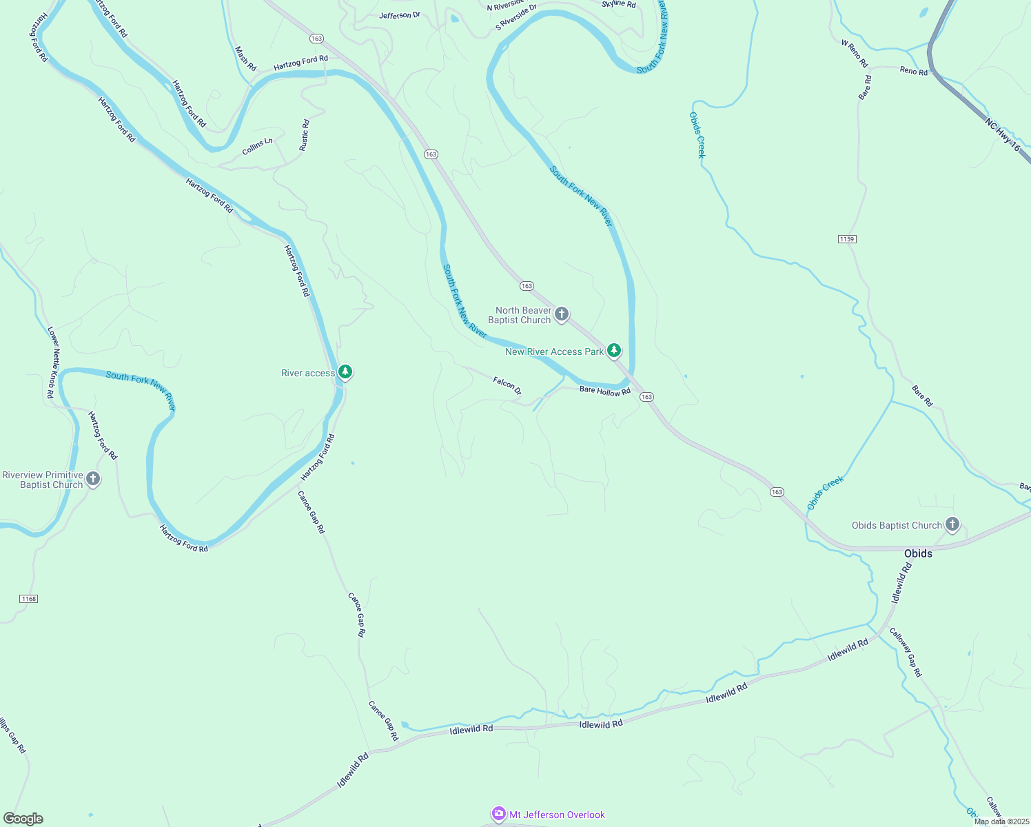 map of restaurants, bars, coffee shops, grocery stores, and more near 195 Blue Jay Drive in West Jefferson