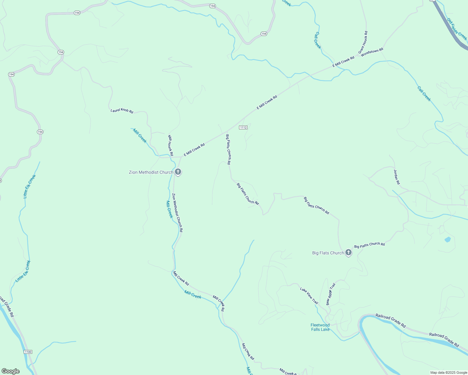 map of restaurants, bars, coffee shops, grocery stores, and more near 3805 Big Flatts Church Road in Fleetwood
