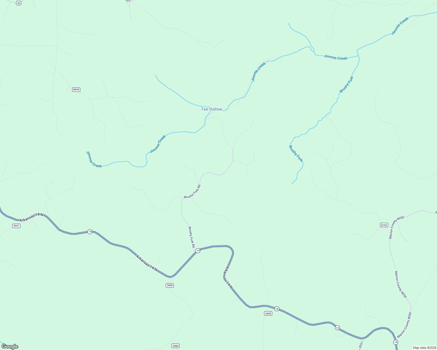 map of restaurants, bars, coffee shops, grocery stores, and more near Brushy Fork Rd in Yellville