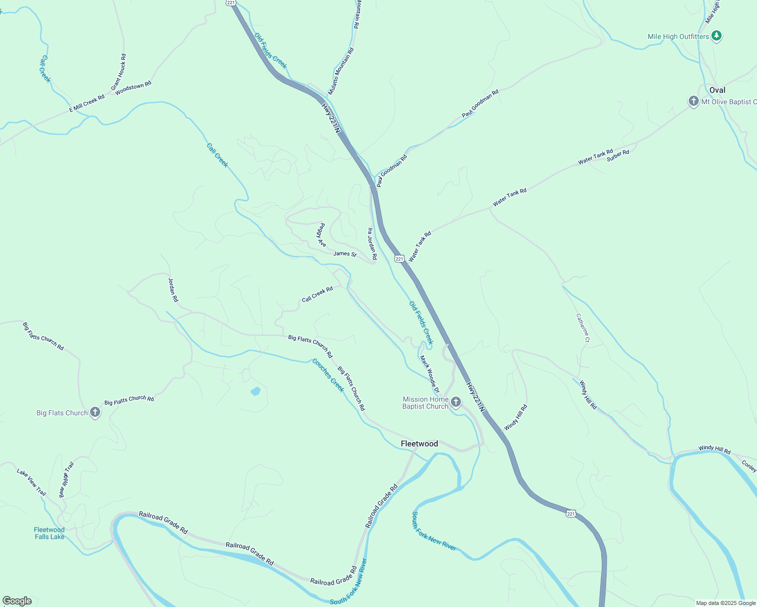 map of restaurants, bars, coffee shops, grocery stores, and more near 961 Call Creek Road in Fleetwood