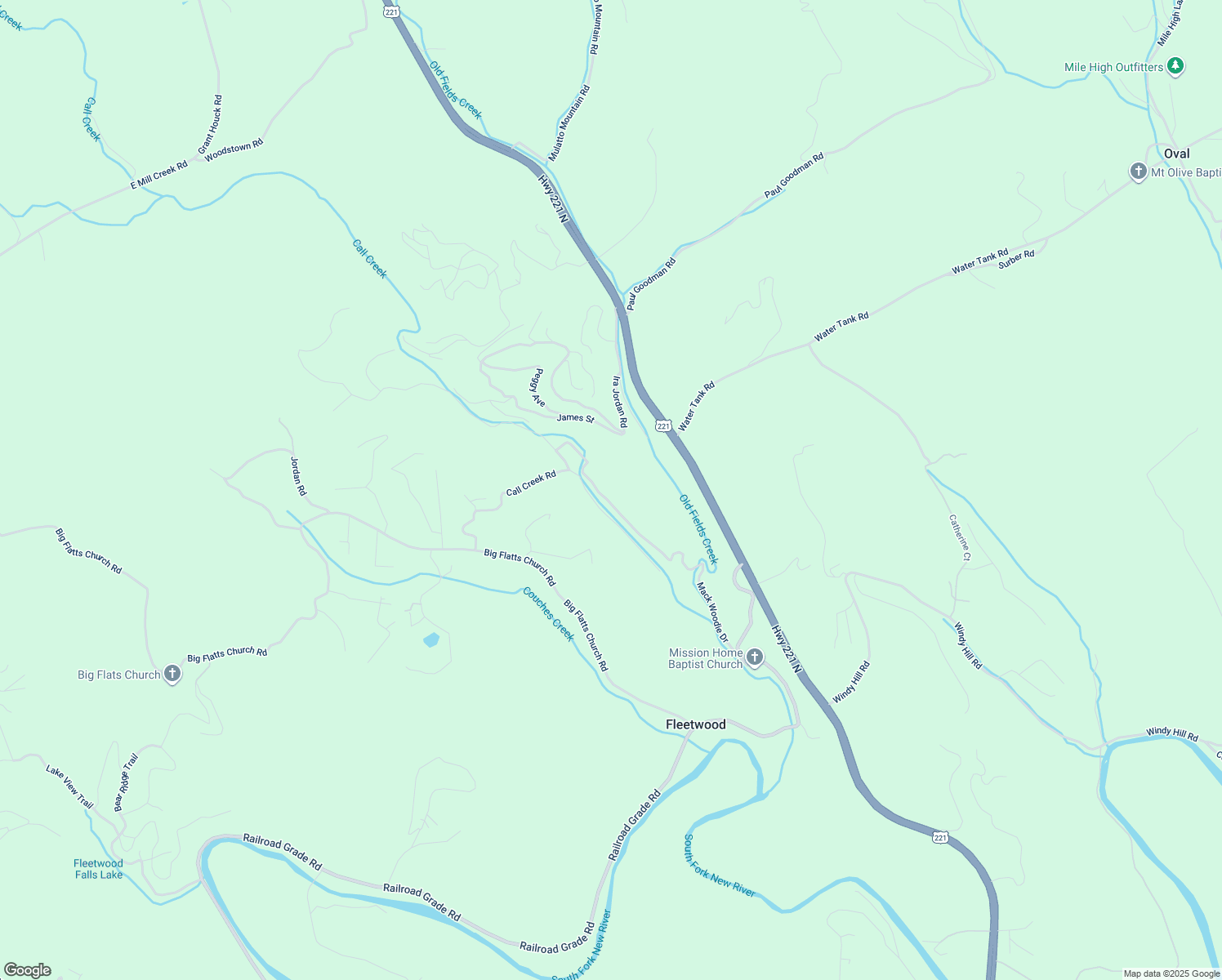 map of restaurants, bars, coffee shops, grocery stores, and more near 847 Call Creek Road in Fleetwood