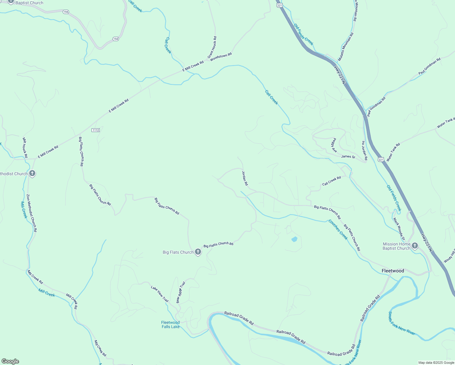 map of restaurants, bars, coffee shops, grocery stores, and more near 189 Ressie Sutherland Road in Fleetwood
