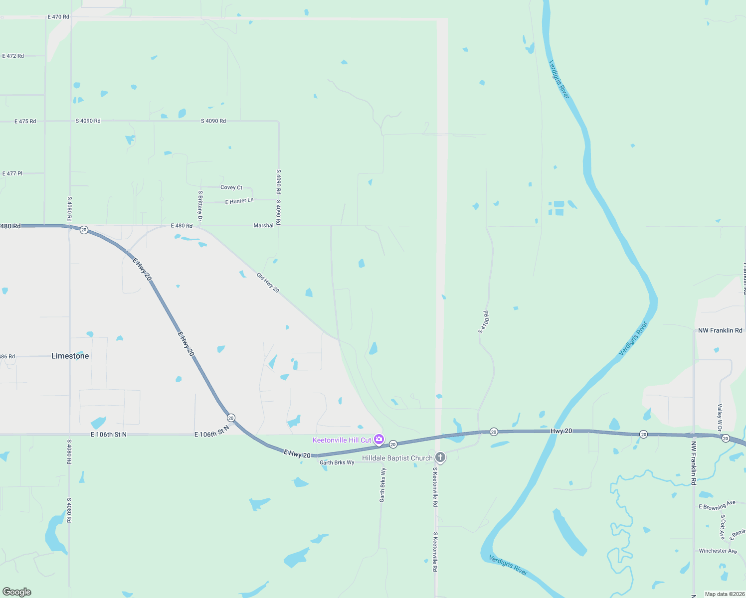 map of restaurants, bars, coffee shops, grocery stores, and more near 6511 Oklahoma 20 in Claremore