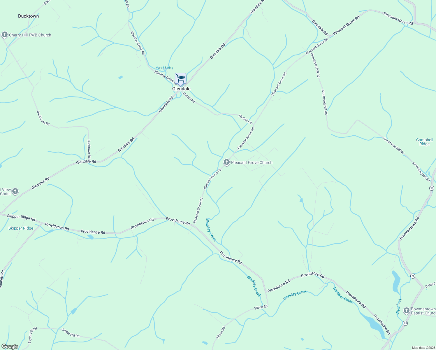 map of restaurants, bars, coffee shops, grocery stores, and more near 800 Pleasant Grove Road in Limestone