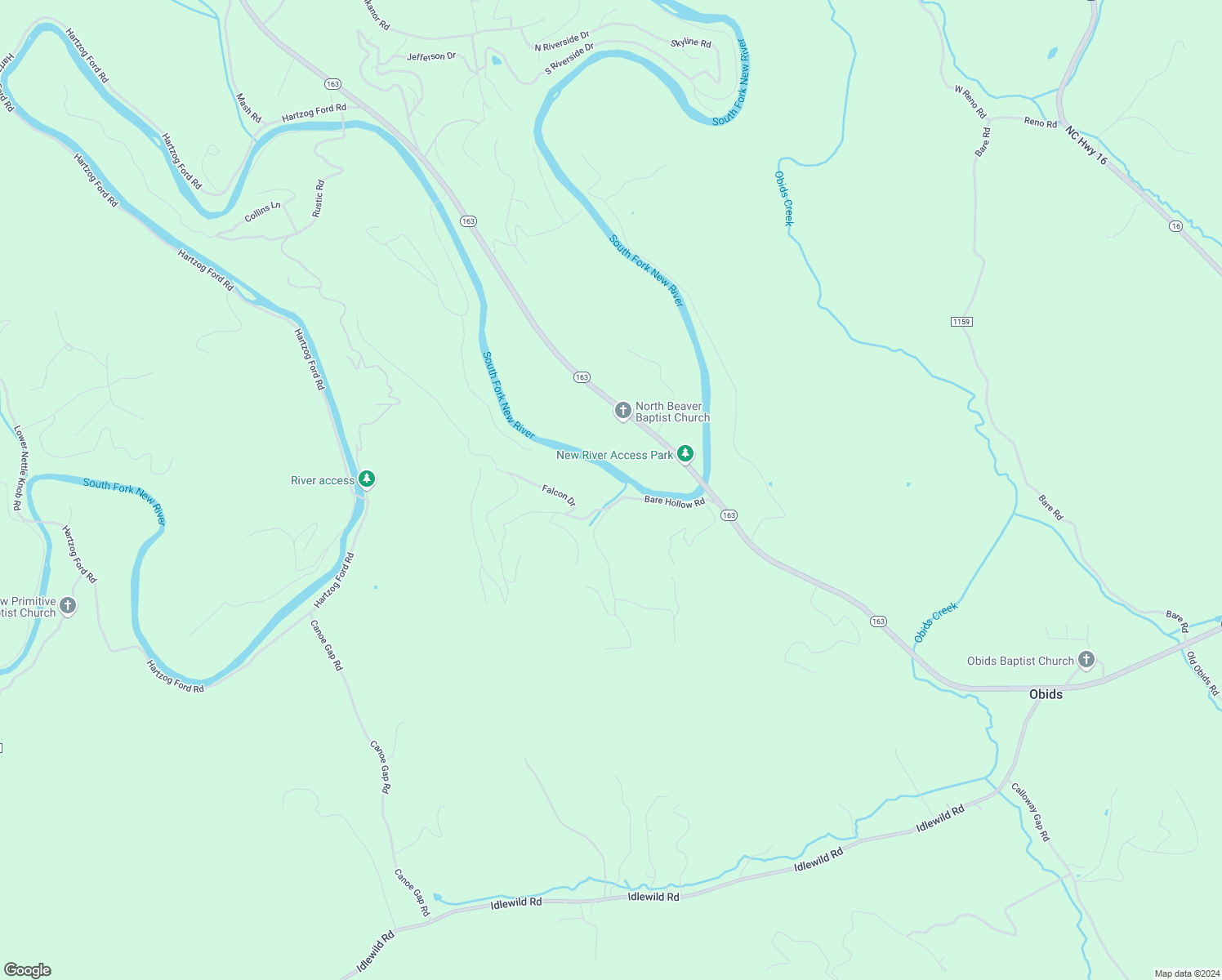 map of restaurants, bars, coffee shops, grocery stores, and more near 160 Falcon Drive in West Jefferson