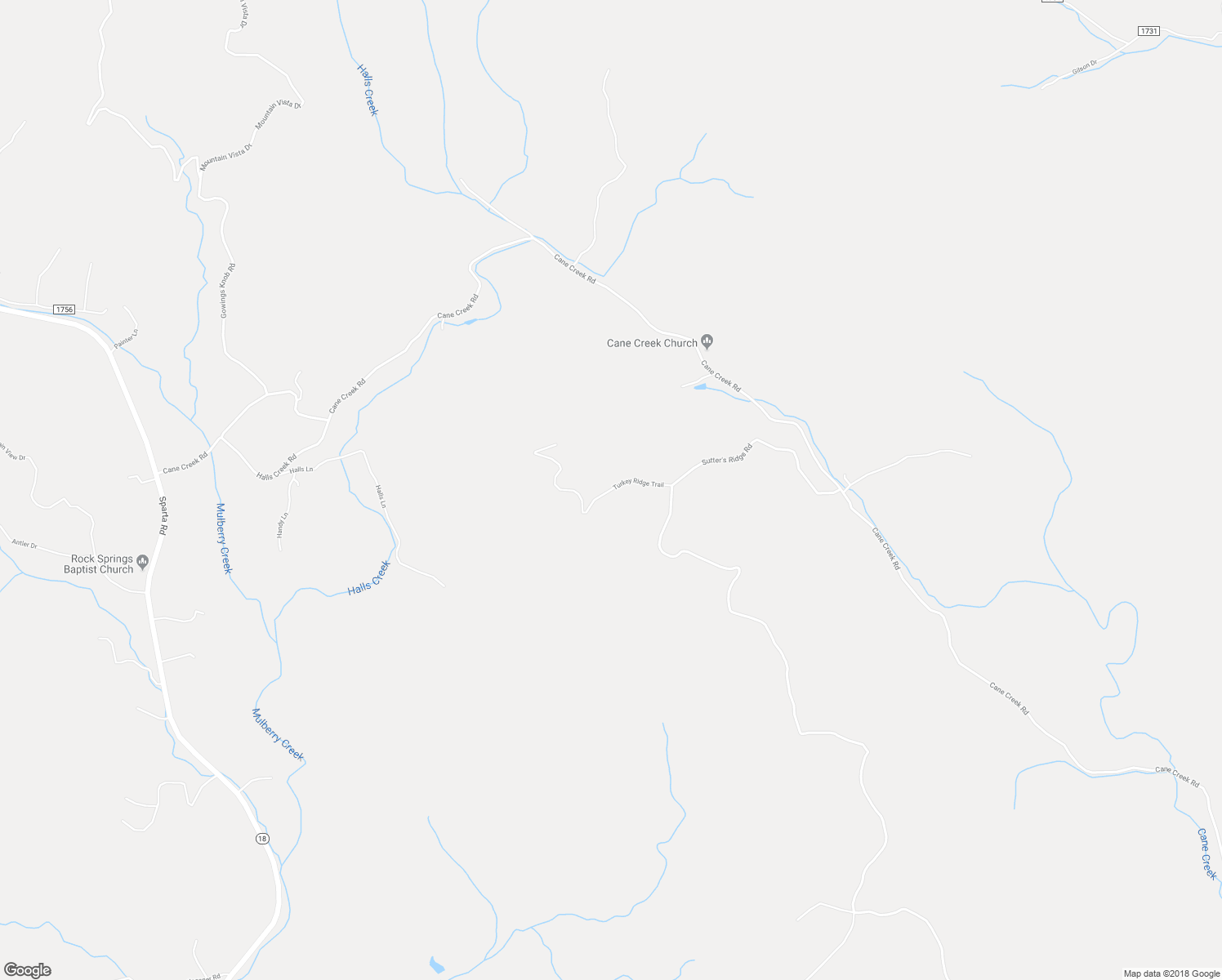 map of restaurants, bars, coffee shops, grocery stores, and more near Poplar Ridge Trail in McGrady