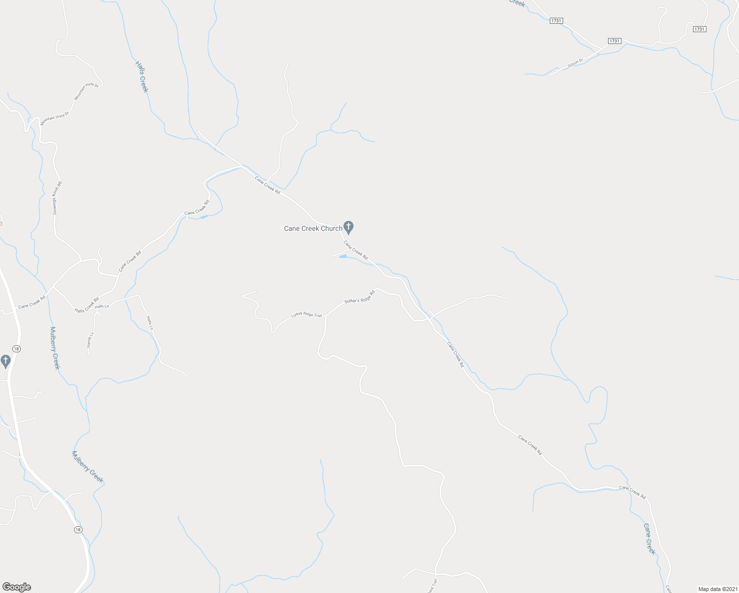 map of restaurants, bars, coffee shops, grocery stores, and more near Sutter's Ridge Road in Wilkes County