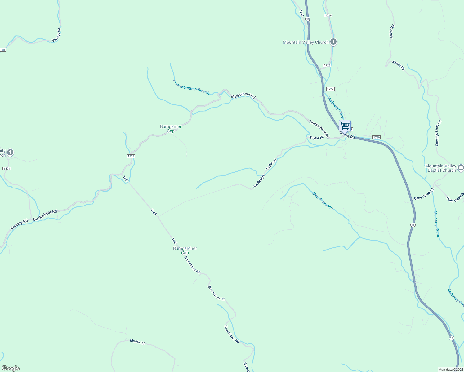 map of restaurants, bars, coffee shops, grocery stores, and more near Trail in McGrady