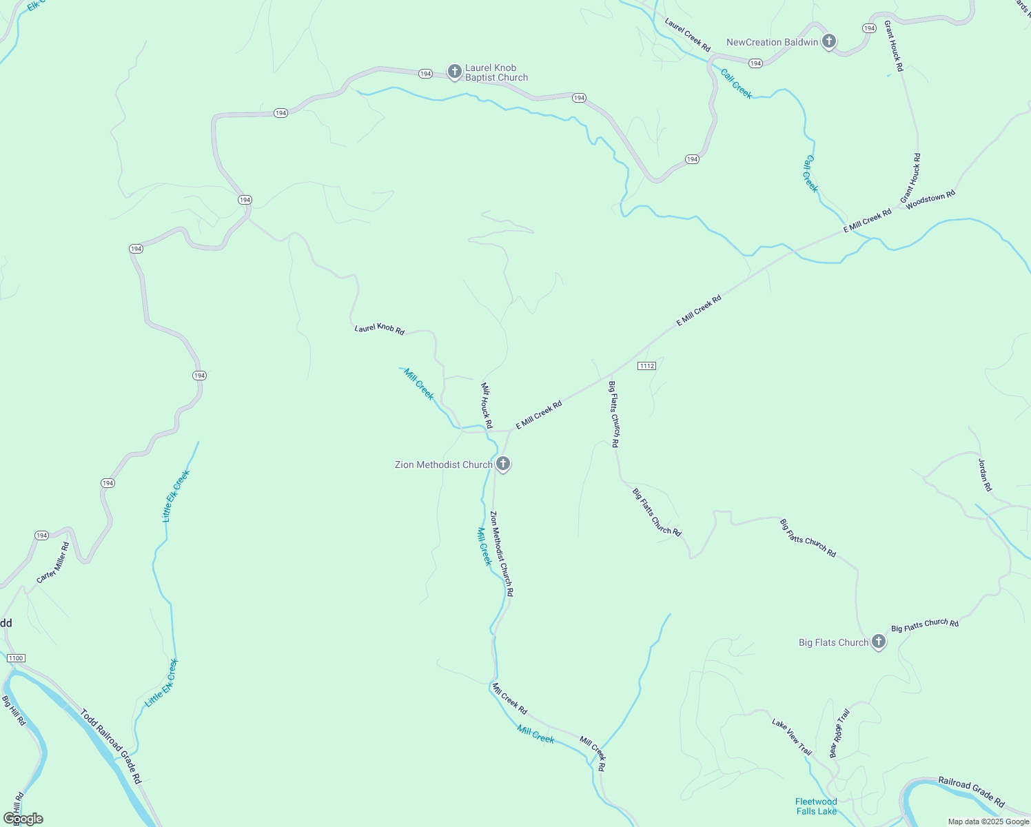 map of restaurants, bars, coffee shops, grocery stores, and more near 1654 East Mill Creek Road in Todd