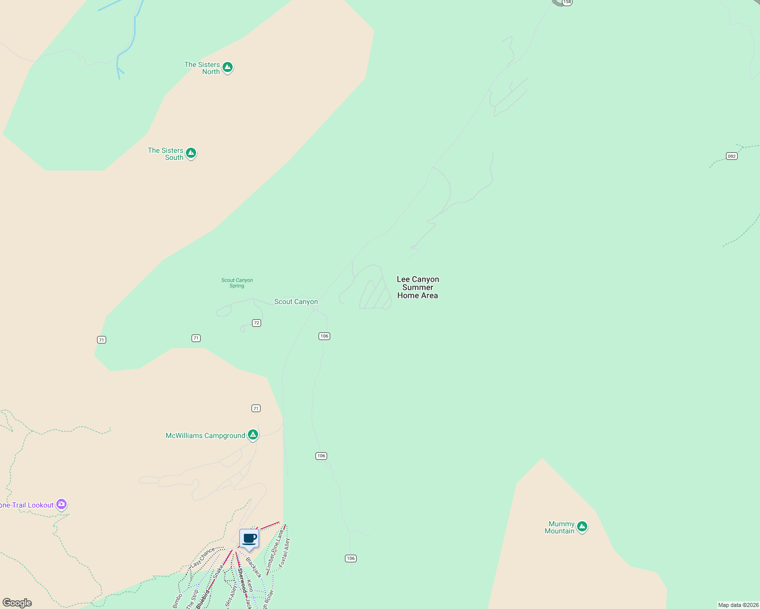 map of restaurants, bars, coffee shops, grocery stores, and more near 2112 Vía Mater Misericordia in Mount Charleston