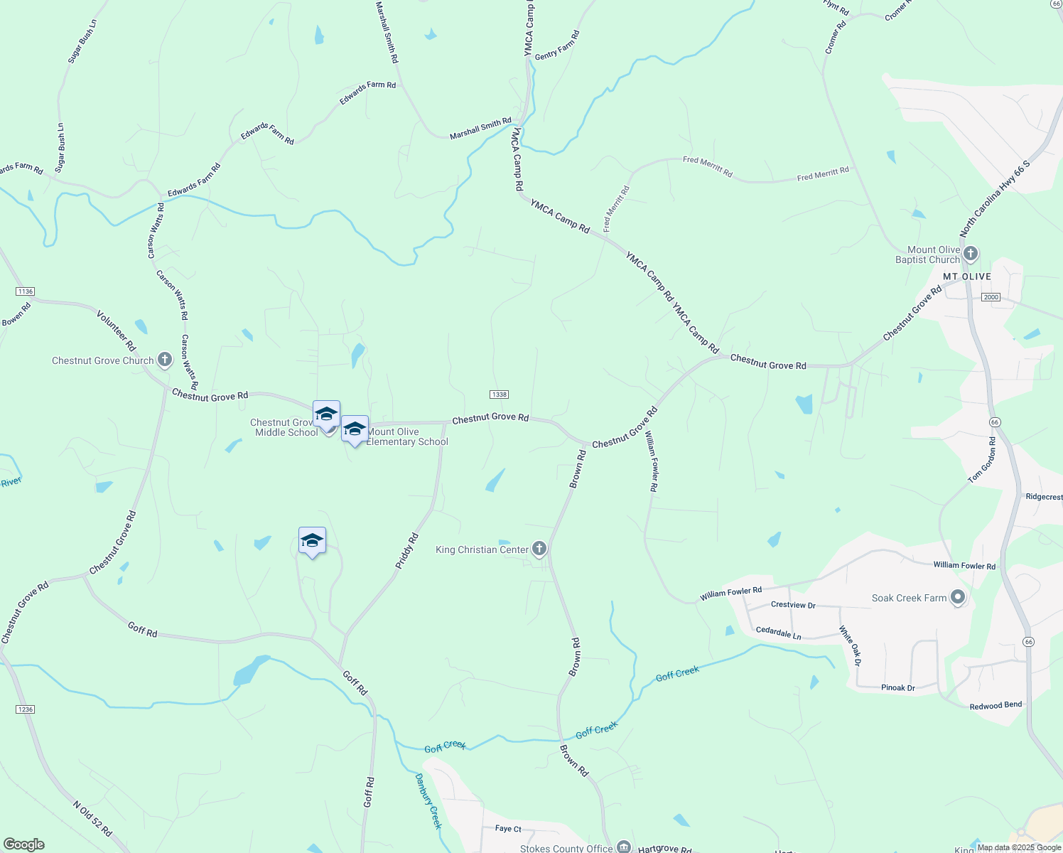 map of restaurants, bars, coffee shops, grocery stores, and more near 1855 Chestnut Grove Rd in King