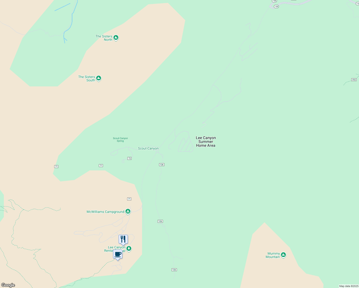 map of restaurants, bars, coffee shops, grocery stores, and more near 2178 Via Spes Nostra Street in Mount Charleston