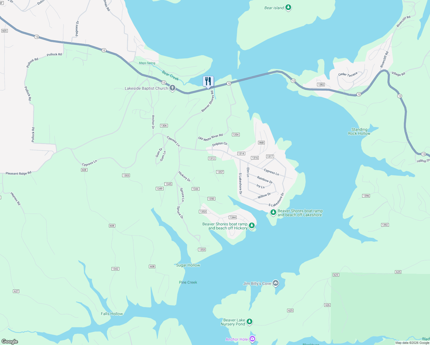 map of restaurants, bars, coffee shops, grocery stores, and more near 8082 Olive Lane in Rogers