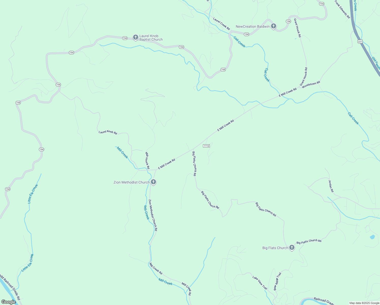 map of restaurants, bars, coffee shops, grocery stores, and more near 1309 East Mill Creek Road in Todd