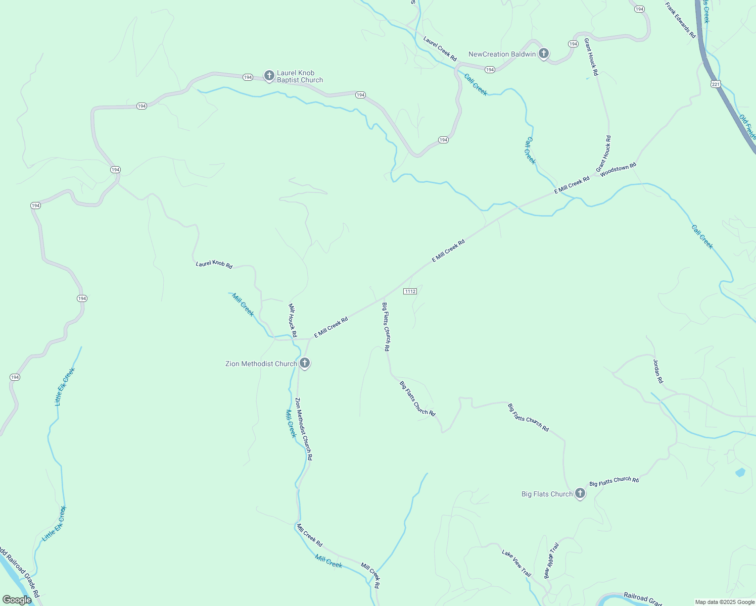 map of restaurants, bars, coffee shops, grocery stores, and more near 1309 East Mill Creek Road in Todd