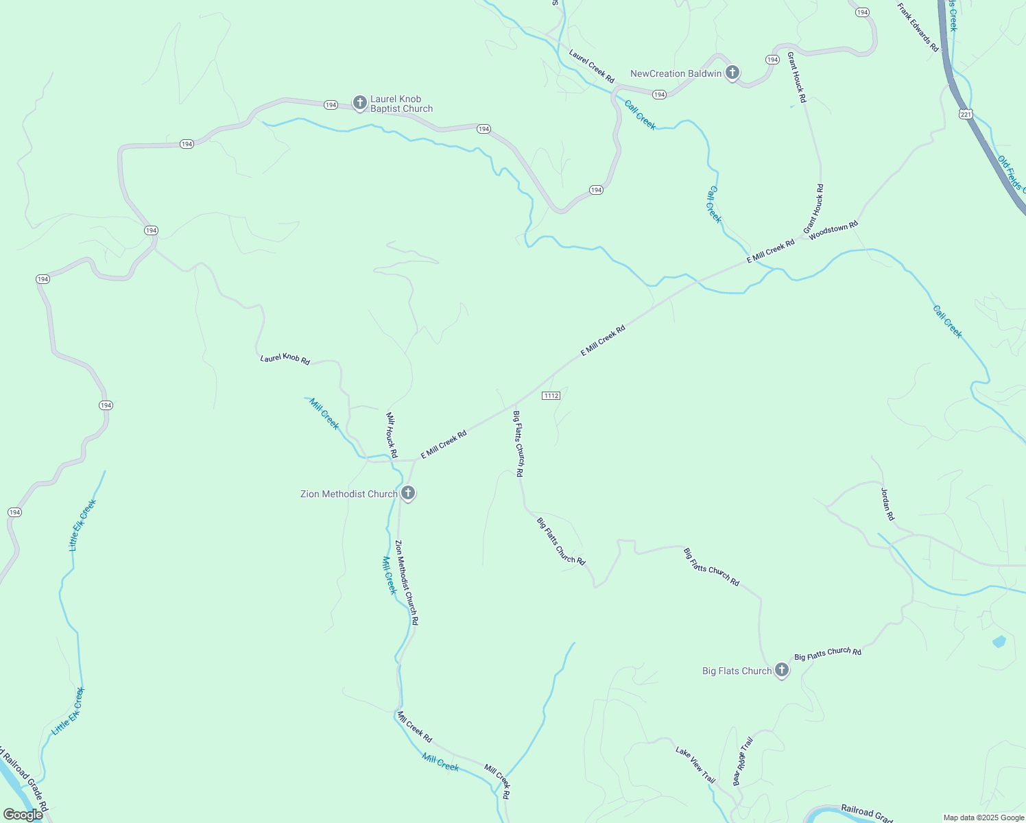 map of restaurants, bars, coffee shops, grocery stores, and more near 4271 Big Flatts Church Road in Todd